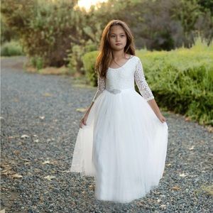 NWT Communion dress/ Flower girl dress all white lace